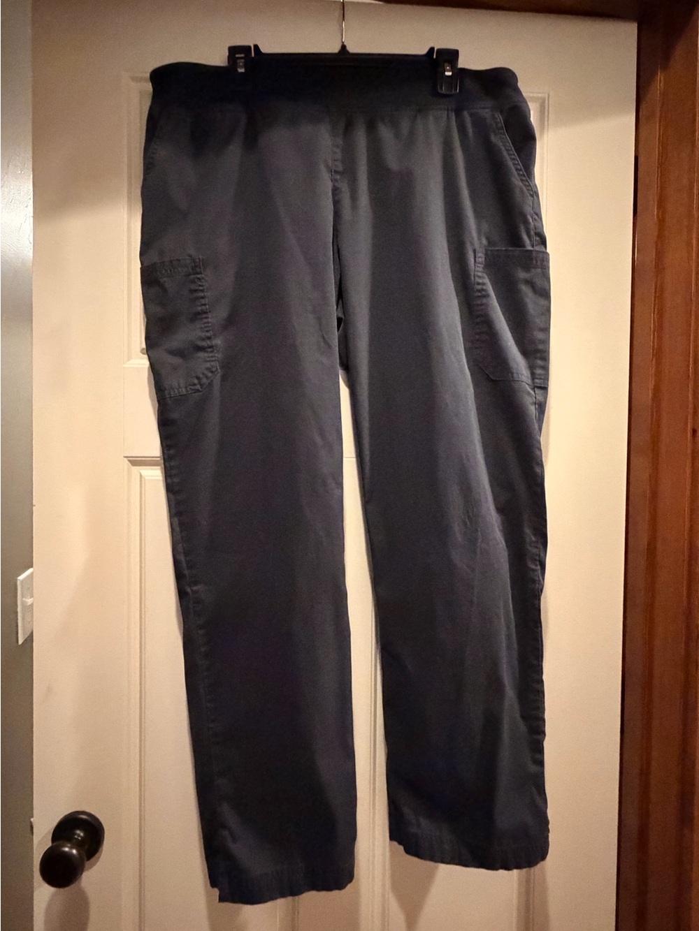 Butter-Soft Stretch Women's 4-Pocket Knit Waistband Yoga/Scrubs - XL Black Pants